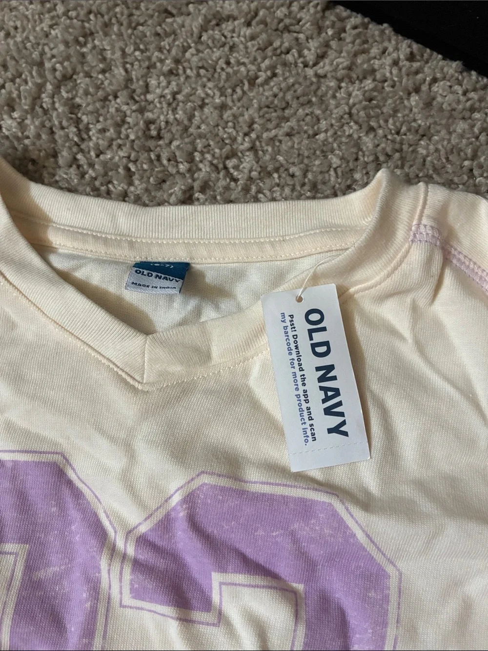 Old Navy Cream Long-Sleeve Kids Top